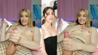 Shemale Yogita Bihani handjob her nude cock cumshot faceswap video