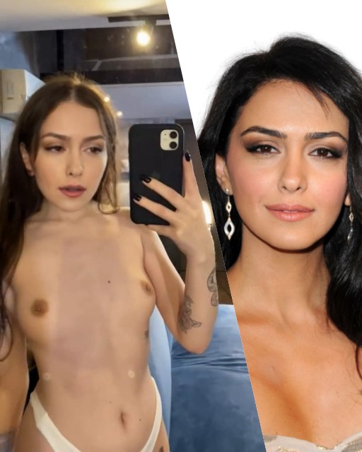 Nazanin Boniadi topless selfie without bra nude nipple deepfake video, ActressX.com
